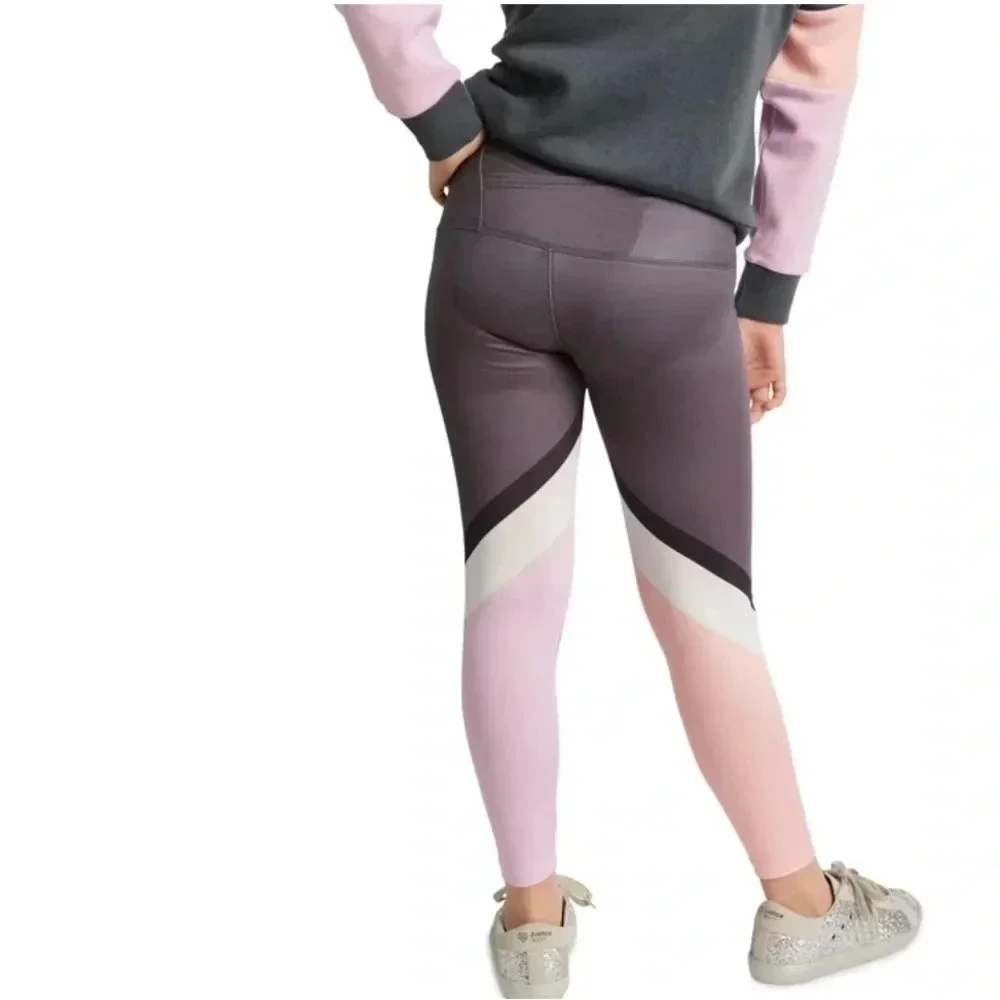 Justice Ankle Girls Collection X Color-blocked Leggings Size Medium (10) Coal
